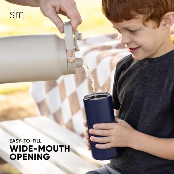 Simple Modern Kids Water Bottle with Straw lid | Insulated Stainless Steel Thermos | Reusable Water Bottles for Girls, School & Sports | Leak Proof & BPA Free | Mesa Collection | 16oz, Sea Glass Sage - Image 5