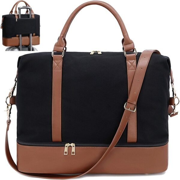 CAMTOP Women Travel Tote Overnight Weekender Carry On Bag With Luggage Sleeve and Shoes Compartmet