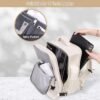 Travel Backpack for Women, Expandable 40L Carry on Flight Approved Backpack, 17 Inch Laptop Waterproof Travel Bag for College, Travel, Work, Beige - Image 5