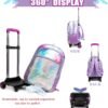 Mermaid Rolling Backpack for Girls Backpack with Wheels for Elementary Girls with Lunch Box Wheeled Trolley Suitcase Travel Luggage - Image 3