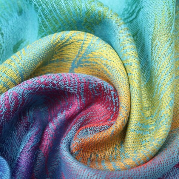 Colorful flowers Jacquard cotton pashmina Women Wrap Shawl tassels Scarves - Image 7