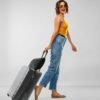Travel Blanket and Pillow Set - Inflatable Travel Neck Pillow with Washable Soft Cover, Premium Soft Airplane Blanket with Built-in Bag, Zippered Pouch, and Hand Luggage Strap, 70" x 40" (Dark Grey) - Image 6