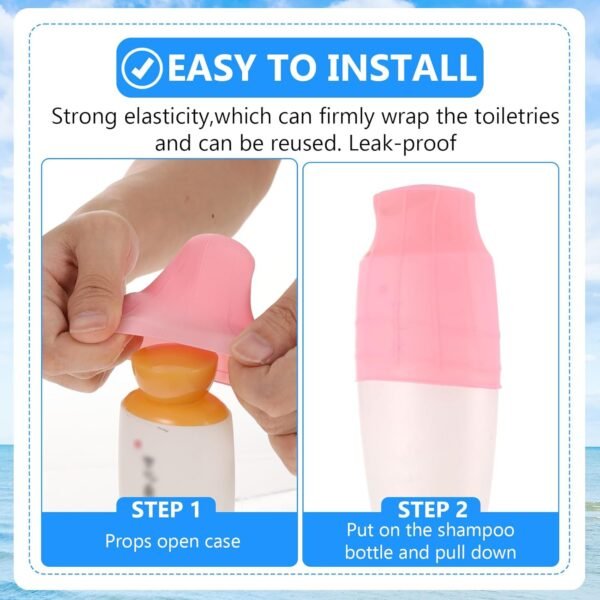 Lusofie 16Pcs Silicone Travel Sleeves For Toiletries Reusable Bottle Covers For Travel Leak Proof Travel Bottles Toiletry Sleeves For Leak Proofing Travel Essentials For Women Travel Accessories - Image 4