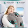 JefDiee Inflatable Travel Pillow, Airplane Neck Pillow Comfortably Supports Head and Chin for Airplanes, Trains, Cars Office Napping on The Tray Table (Grey) - Image 3