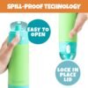 Bentology Stainless Steel 13oz Insulated Kids Water Bottle w Built In Straw- Easy to Open, Reusable BPA-Free, Fits in Most Lunch Boxes for Boys, Girls, School, Sports, Camp- Keep Drink Cold All Day - Image 2