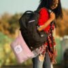 Excervent Travel Blanket 2 in 1 Soft Flannel Airplane Throw Blankets in Soft Bag Pillow case with Hand Luggage Belt, 65x40inch, Pink - Image 2