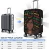 Black Woman Luggage Covers African American Woman Girl Colorful Hair with Positive Words Brown Suitcase Cover Protector Washable Travel Luggage Sleeves or Covers Fits Suitcase 18-21 Inch - Image 5