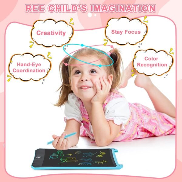 LCD Writing Tablet, 2 Pack Toddler Kids Toys, 8.5 Inch Doodle Board Drawing Pad, Travel Essentials Kids Games, Back to School Supplies Toys Birthday Gifts for Girls Boys Age 3-8 - Image 4