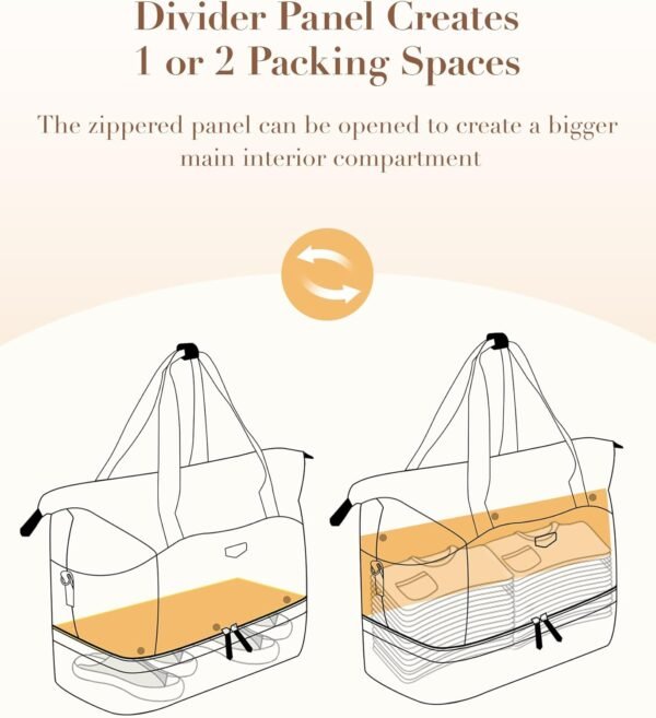 Missnine Expandable Weekender Bag for Women,Travel Duffel Bag 50L Carry on Overnight Bag with Shoes Compartment Gym Bag - Image 3