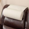 Faux Leather Neck Pillow for Recliner Chair，Memory Foam Headrest Pillow for Recliner Sofa，Non-Slip Adjustable Recliner Headrest Pillow for Neck Pain Relief in Home, Office, Travel (Cream)