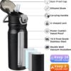 BJPKPK 18oz Insulated Water Bottle With Straw Stainless Steel Double Wall Water Bottles BPA-Free Leak Proof Thermos With Lockable Flip Lid And Soft Silicone Spout,Black Leopard - Image 2