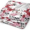 (Color Skulls) Print Fall Throw Blanket Personalized Soft Flannel Blanket for Bed Couch Sofa, Blanket for Lightweight Fuzzy Cozy Blankets for Travel Office Home 50"X40" - Image 3