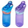 Contigo Jessie Kids Water Bottle, Leak-Proof Lid, 14oz, Dishwasher-Safe, Fits Most Cup Holders, 2-Pack Blue Poppy/Coral & Amethyst/Jade - Image 8