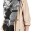 Zando Womens Winter Scarf Tassel Plaid Scarf Chunky Blanket Scarves Soft Lightweight Blanket Thick Large Wrap Shawl 2 - Image 3