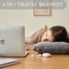 Commollis Travel Blanket Airplane Compact - 2 in 1 Airplane Travel Accessory, from Airplane Blanket to Travel Pillow, with Luggage Strap, Soft Handles and Security Pockets - Image 7