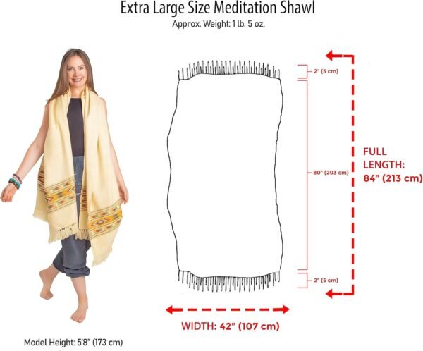 Meditation Shawl or Blanket, Exotic Shawl/Wrap, Oversize Scarf or Stole. Unisex - Image 7