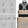 2-Pack Elastic Luggage Straps with Suitcase Bungee, Adjustable Bag Belt Travel Accessories - Gray/Orange - Image 5