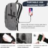 Mancro Laptop Backpack for Travel, Anti-theft Laptop Backpack for Men Business Backpack Work Daypack with USB Charging Port, Grey - Image 2