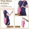 Water Bottle Carrier Bag with Phone Pocket for Stanley 40 oz Tumbler Neoprene Water Bottle Sling Sleeve Holder for Stanley Cup Accessories with 1 Straw Cover & 2 Straws & 1 Brushes (Pink) - Image 6