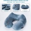Inflatable Travel Neck Pillow for Airplane Sleeping Blow Up Neck Support Air Pillow Traveling on Plane Long Flights Washable - Image 4