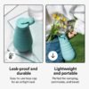 STOJO Collapsible Water Bottle – Eucalyptus Teal, 20oz / 592ml - Leak-Proof Reusable Silicone Travel Cup for Hot & Cold Drinks - Microwave & Dishwasher Safe - Image 3