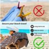 TOOVREN 2-in-1 Travel Belt for Luggage Straps Add a Bag Bungees Luggage Strap Over Handle Suitcases Belt for Carry On Bag Elastic Belt Adjustable Suitcase Strap Airport Travel Accessories Gray - Image 5