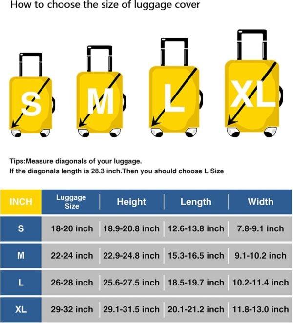 Suitcase Cover Elastic Washable Luggage Cover Protector for Travel Boys Girls Women Men Fit 29-32 Inch Luggage Pink gradient - Image 8