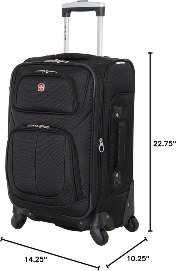 SwissGear Sion Softside Expandable Luggage, Black, Carry-On 21-Inch - Image 9