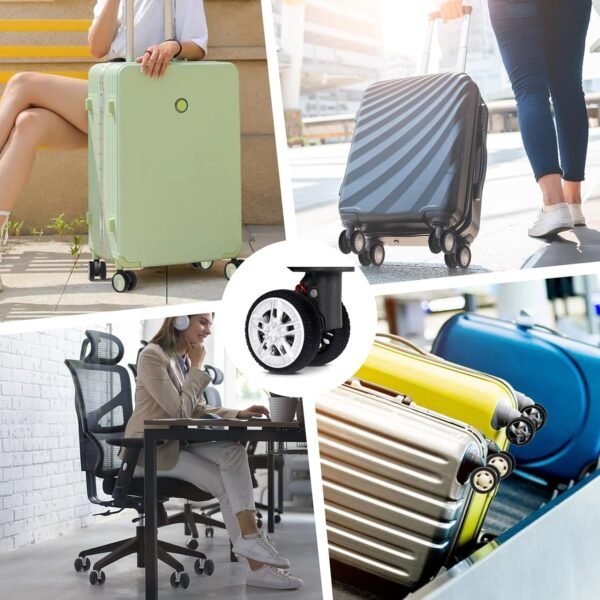 Luggage Wheel Covers, 16pcs Silicone Suitcase Wheel Protectors, Anti-Noise Wheel Protection Cover for 2-2.6 inchs 8 Spinner Wheel Suitcases, Wear-Resistant(Black) (Black) - Image 7