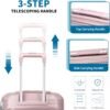 Somago 20" Carry On Luggage and 14" Mini Cosmetic Cases Travel Set Lightweight Polypropylene Suitcase with TSA Lock YKK Zipper Hardside Luggage with Spinner Wheels (2 Piece Set, Nude Pink) - Image 2