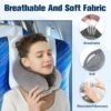 Neck Pillow for Traveling, Travel Pillows for Airplanes,100% Pure Memory Foam Travel Neck Pillow, Adjustable Flight Pillow, Portable Plane Accessories with Eye Mask, Earplugs, Carry Bag - Image 6