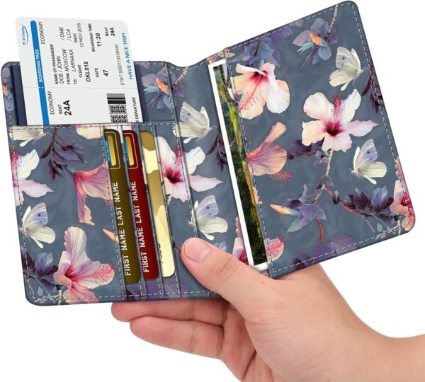 Fintie Passport Holder, Slim Travel Wallet RFID Blocking Card Case Cover Passport Cover Protector Travel Essentials with Credit Card Slots for Women/Men - Image 3