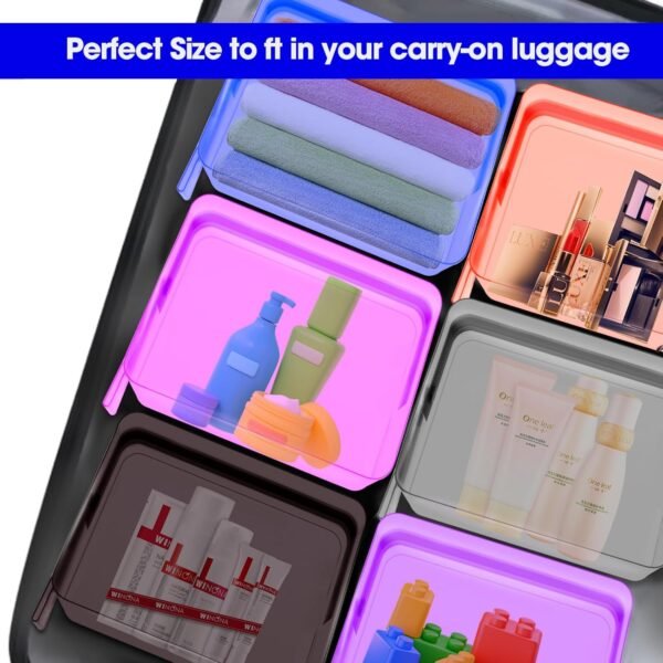 6 Pack Clear Cosmetic Bag Makeup Bags Toiletry Bag with Zipper and Handle, TSA Approved Clear Organizer Bags, PVC Cosmetic Pouch for Women and Men Fit Carry-on Travel Essentials - Image 7
