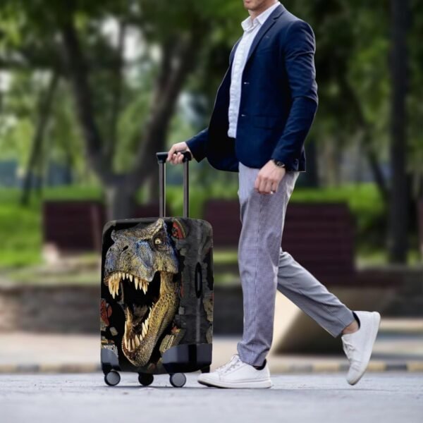Mumeson 3D Dinosaur T-Rex Travel Suitcase Cover Protector Elastic Cover Anti-scratch Suitcase Cover Case Fit Baggage Size 22 23 24 25 Inch - Image 3