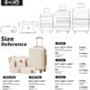 Coolife Suitcase Set 3 Piece Carry On Hardside Luggage with TSA Lock Spinner Wheels (White, S(20in)) - Image 7