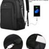 MATEIN Business Laptop Backpack, 15.6 Inch Travel Laptop Bag Rucksack with USB Charging Port, Water-Resistant Bag Daypack for Work College Computer Men Women Backpack, Black - Image 2