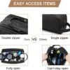 BAGSMART Toiletry Bag for Men, Canvas Travel Toiletry Organizer Dopp Kit Water-resistant Shaving Bag for Toiletries Accessories,Black-Medium - Image 4