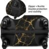 Black Marble Luggage Suitcase Covers Elastic Washable Marbling Texture Luggage Protector Travel Suitcase Protective Cover For Kid And Adult, S (Fit 18-21 Inch Luggage) - Image 4