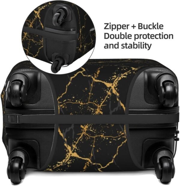 Black Marble Luggage Suitcase Covers Elastic Washable Marbling Texture Luggage Protector Travel Suitcase Protective Cover For Kid And Adult, S (Fit 18-21 Inch Luggage) - Image 4