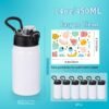Kids Sublimation Water Bottle Blanks with Spout Lid & Handle, 6 Pack 14oz Personalized Insulated Water Bottles Bulk, One-Click Open, DIY Gift for Boys Girls to School Sports Travel Camping, White - Image 4