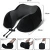 Travel Pillow, Memory Foam Neck Pillow for Traveling, U Shape Neck Pillow Airplane Portable Flight Pillow Travel Kit with 3D Contoured Eye Masks and Earplug for Plane Train Car Home Office - Black - Image 5