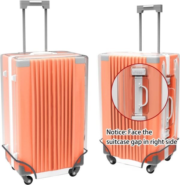 Clear PVC Luggage Cover Protectors 28 Inch Suitcase Cover for Suitcase TSA Approved 26-28Inch (25.98''H x 20.07''L x 12.40''W) - Image 3