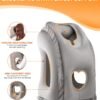 Sunany Travel Pillow, Inflatable Neck Pillow Used for Airplanes/Cars/Buses/Trains/Office Napping with Eye Mask/Earplugs (Gray) - Image 3
