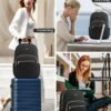 LOVEVOOK Laptop Backpack Purse for Women, Work Travel Computer Bags, College School Backpack for Student Girl, Quilted Casual Daypack with USB Port, Fit 15.6 Inch Laptop, Black - Image 6