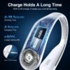 Neck Fan, Hands Free Bladeless Neck Fans Portable Rechargeable, 6000 mAh Battery Operated Wearable Personal Fan, Cooling Neck Fan, 3 Speeds, USB Fan Gifts for Men, Women, Travel, Outdoor - Image 3