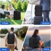 Carry On Travel Backpack for Airplanes | 40L Suitcase Backpack Luggage Business Weekender Bag - Expandable Travel Backpack Carry On Flight Approved for Men Women - Black - Image 6