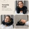 Inflatable Neck Pillow - Adjustable and Compact Travel Pillow, Ultimate Comfort for Long Flights, Airplane Pillow with Detachable Hood - Your Essential Travel Companion - Image 3