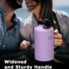 64oz Insulated Water Bottle with Handle, INSPI Half Gallon Stainless Steel Water Bottles, Travel Flask with Straw Spout Lid and Carry Pouch, Mug Tumbler Cup, Keep Cold Hot, Purple - Image 3