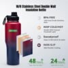 Insulated Tumbler Water Bottle 32 oz for Car Cupholder with Carrier Bag & Stickers Pack, 100% Leak-Proof Spout Lid & Flip Straw Lid, Tumbler for Travel, Sport Vacuum Stainless Steel Water Bottle - Image 5