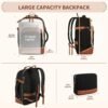 ETRONIK Travel Backpack for Women, Carry on Backpack Flight Approved with Shoe Compartment & Wet Pocket, Personal Item Travel Bags Fit 17.3" laptop, Travel Work Business Backpack, Beige-black-brown - Image 3